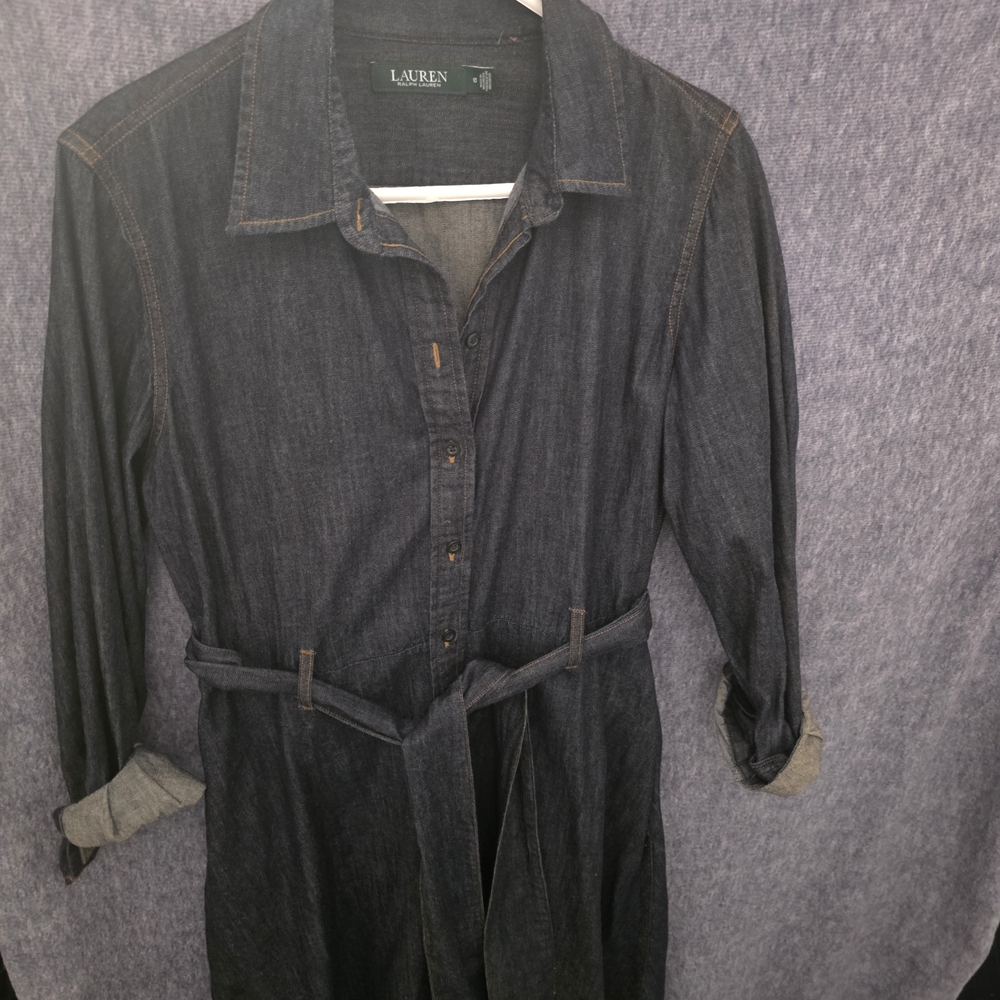 Ralph Lauren Dark Denim Long Sleeve Shirt Dress